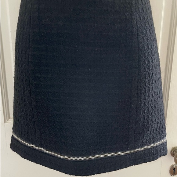 Rebecca Minkoff Black Wool Mini Skirt 2 - Picture 2 of 7